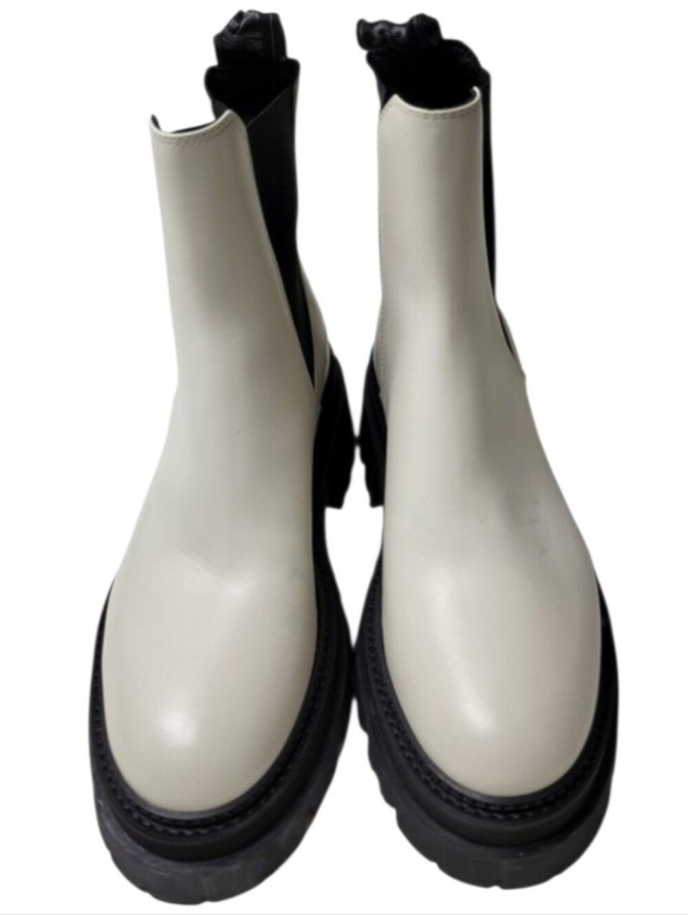 Zadig & Voltaire White Leather Chelsea Boots Size EU 38